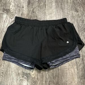Avia Black and Gray Women's Athletic Shorts